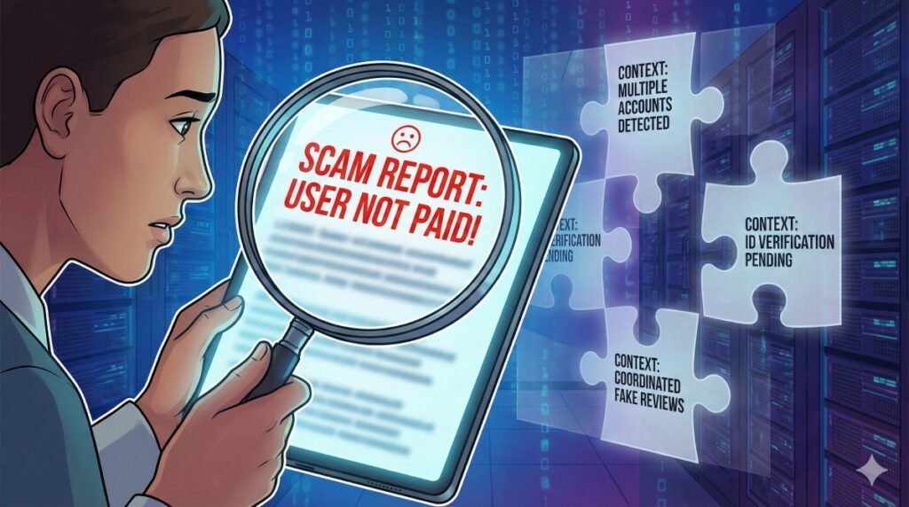 사용자들이 먹튀 제보를 읽을 때 상황 맥락을 무시하는 이유